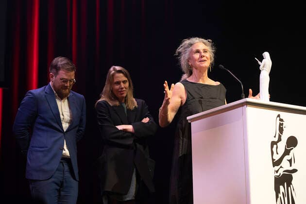 AArets bedste manuskript gaar til Jesper Fink, Charlotte Sieling og Maya Ilsoee for Margrete den Foerste. Bodilpriserne 2022 uddeles i Folketeatret i Koebenhavn, loerdag den 19. marts 2022.. , Copenhagen Denmark