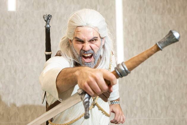 March 19, 2022, TORONTO, ON, CAN: Troy poses for a photo while costumed at Geralt of Rivia from The Wiitcher, at Toronto Comicon on Saturday, March 19, 2022, as the event returns for the first time since 2019 due to COVID-19 restrictions. TORONTO CAN  - ZUMAc35_ 20220319_zaf_c35_063 Copyright: xChrisxYoungx