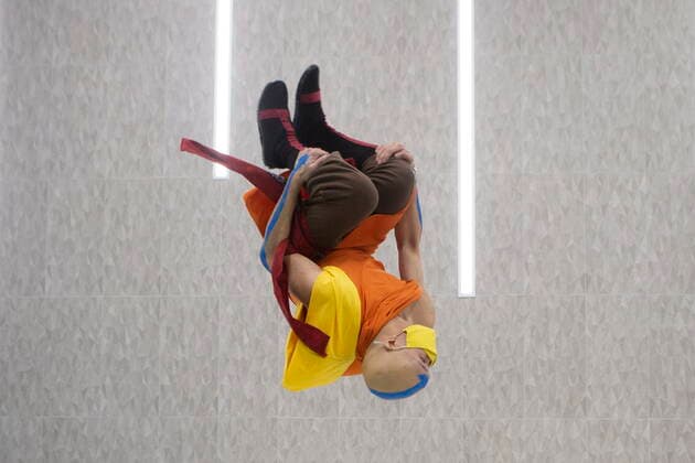 March 19, 2022, TORONTO, ON, CAN: Mark Ramirez performs an acrobatic flip while costumed as Aang from the Avatar series at Toronto Comicon, in Toronto, Saturday, March 19, 2022. The event returns for the first time since 2019 due to the COVID-19 pandemic. TORONTO CAN  - ZUMAc35_ 20220319_zaf_c35_064 Copyright: xChrisxYoungx