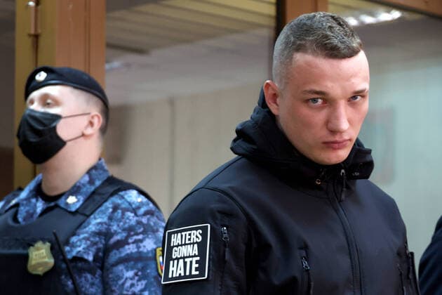 News Themen der Woche KW12 News Bilder des Tages MOSCOW, RUSSIA â€“ MARCH 21, 2022: Social media influencer Eduard Bill (aka Edward Bil), right, charged with violation of traffic rules appears for a sentence hearing at the Presnensky District Court. In April 2021, Bil surpassed the speed limit while driving and caused a road accident in Novinsky Boulevard in central Moscow. Vyacheslav Prokofyev TASS  TS128A4A