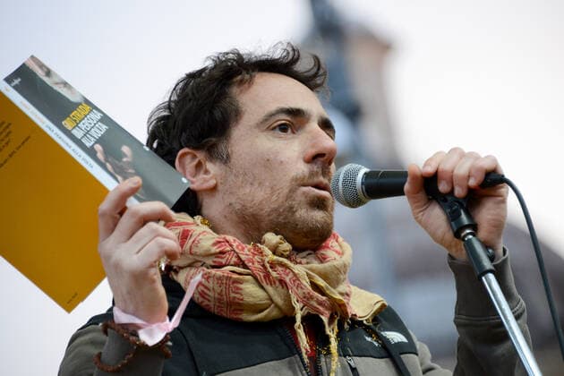 Elio Germano, actor during Together for Peace , anti-war demonstration in Piazza San Govanni, News in Rome, Italy, March 20 2022