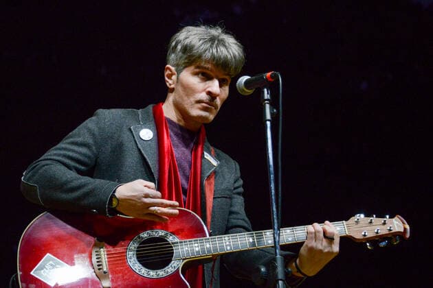 Alessandro Gaetano, artist during Together for Peace , anti-war demonstration in Piazza San Govanni, News in Rome, Italy, March 20 2022