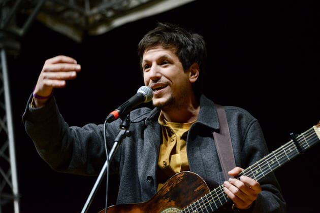 Eugenio in via di gioia, artist during Together for Peace , anti-war demonstration in Piazza San Govanni, News in Rome, Italy, March 20 2022