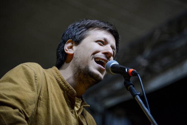 Eugenio in via di gioia, artist during Together for Peace , anti-war demonstration in Piazza San Govanni, News in Rome, Italy, March 20 2022