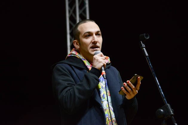 Petro Turano, actor during Together for Peace , anti-war demonstration in Piazza San Govanni, News in Rome, Italy, March 20 2022