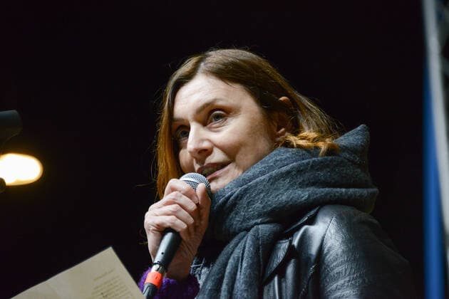 Sabrina Paravicini, artist during Together for Peace , anti-war demonstration in Piazza San Govanni, News in Rome, Italy, March 20 2022