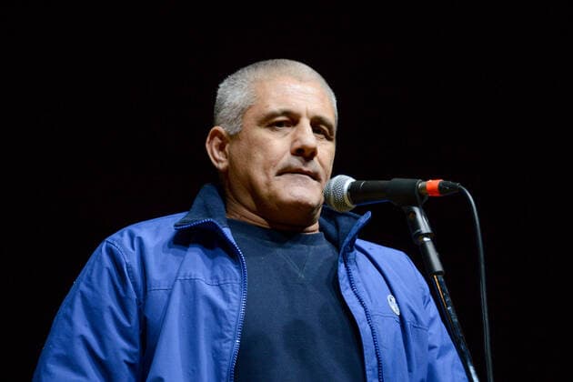 Andrea Alzetta during Together for Peace , anti-war demonstration in Piazza San Govanni, News in Rome, Italy, March 20 2022