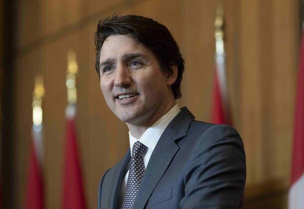 March 22, 2022, Ottawa, ON, Canada: Prime Minister Justin Trudeau smiles during a news conference, Tuesday, March 22, 2022 in Ottawa. Ottawa Canada  - ZUMAc35_ 20220322_zaf_c35_002 Copyright: xAdrianxWyldx