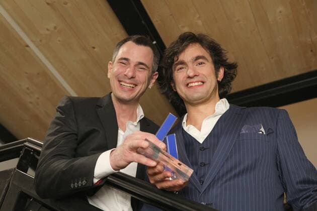 22.03.2022, Globe Wien, Österreichischer Kabarettpreis 2022, Verleihungs-Gala im Bild: Christoph u. Lollo, -Sonderpreis, Österreichischer Kabarettpreis 2022