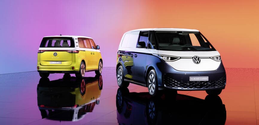 Volkswagen Commercial Vehicles and Volkswagen Passenger Cars have launched their new ID. Buzz and ID. Buzz Cargo vehicles this month (March2022). The two zero-emission vans update the design of one of the great automobile icons the T1 to the era of electric mobility. The visual frame around all these parameters is formed by the iconic exterior design. The ID. Buzz is made and shipped with a carbon-neutral footprint a first for an MPV and van range. A high percentage of recycled materials and no use of real leather in the interior complete the sustainability strategy of Volkswagen Commercial Vehicles and Volkswagen Passenger Cars realised with the ID. Buzz and ID. Buzz Cargo and will come onto the market in select European coun Copyright: xMARTINxMEINERSx 51318422 EDITORIAL USE ONLY. NOT FOR USE BY NEWSPAPERS BASED IN THE UK.