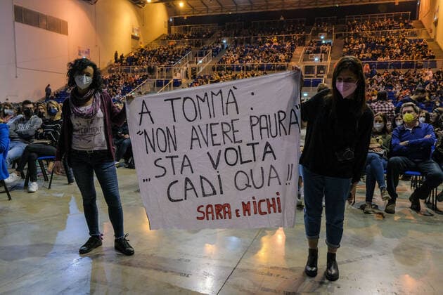 Fans banner during Tommaso Paradiso Sulle Nuvole Tour 2022 , Italian singer Music Concert in Jesolo, Italy, March 26 2022