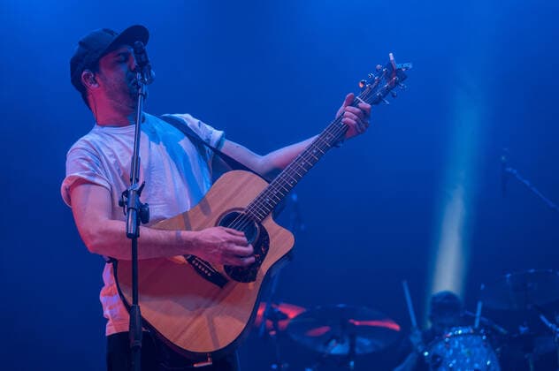 Agustic guitar of band by Tommaso Paradiso during Tommaso Paradiso Sulle Nuvole Tour 2022 , Italian singer Music Concert in Jesolo, Italy, March 26 2022