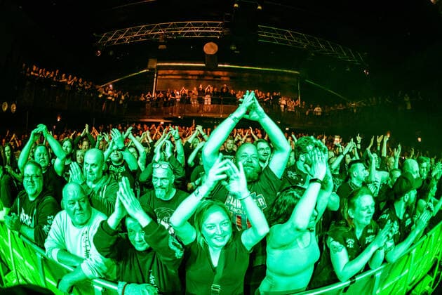Clawfinger Copenhagen, Denmark. 26th, March 2022. Concert goers attend a live concert with the Swedish rap metal band Clawfinger at Amager Bio in Copenhagen. Copenhagen Denmark  Copyright: xGonzalesxPhoto NikolajxBransholmx