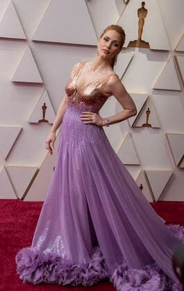 Jessica Chastain poses on the red carpet upon arrival at the Oscars Awards at the Dolby Theater in Los Angeles, California, USA, 27 March 2022. EFE Javier Rojas Academy Oscar Awards !ACHTUNG: NUR REDAKTIONELLE NUTZUNG!  Copyright: xJavierxRojasx AME6500 20220327-6b2a8eb54cf95be7914af7af925e33028d831aa2