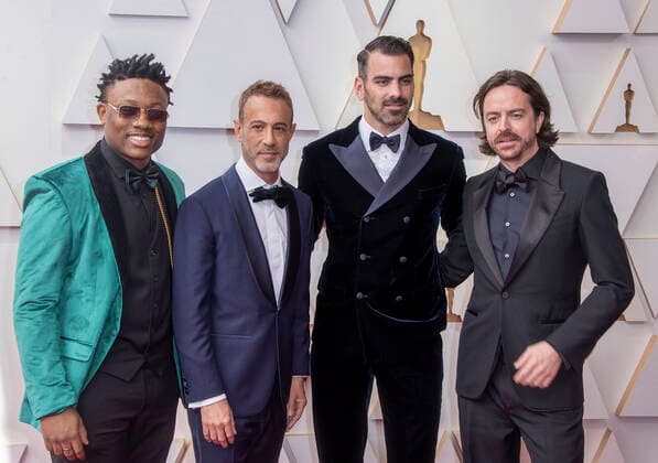 From left, Amaree McKenstry, Matt Ogens, Nyle DiMarco, and Geoff McLean pose on the red carpet upon arrival at the Academy Awards at the Dolby Theater in Los Angeles, California, USA, 27 March 2022. EFE Javier Rojas Academy Oscar Awards !ACHTUNG: NUR REDAKTIONELLE NUTZUNG!  Copyright: xJavierxRojasx AME6469 20220327-eddbf642684a50c81179a85a1e08dd23f758252c
