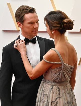 Benedict Cumberbatch and Sophie Hunter arrive for the 94th annual Academy Awards at the Dolby Theatre in the Hollywood section of Los Angeles on Sunday, March 27, 2022.  LAP20220327204 JIMxRUYMEN