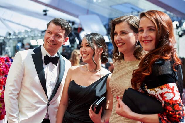 OscarÂ® nominees Maria Brendle (CR) and Nadine Lüchinger (R) arrive on the red carpet of the 94th OscarsÂ® at the Dolby Theatre at Ovation Hollywood in Los Angeles, CA, on Sunday, March 27, 2022.  Copyright: xx 34342-105THA