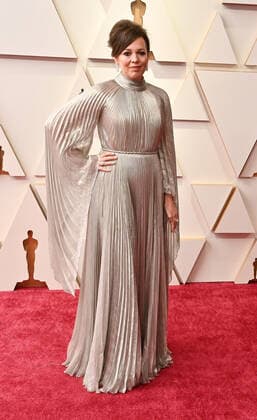 Olivia Colman arrives for the 94th annual Academy Awards at the Dolby Theatre in the Hollywood section of Los Angeles on Sunday, March 27, 2022.  LAP20220327263 JIMxRUYMEN
