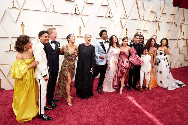 94th OscarsÂ® nominee Jared Bush, Yvett Merino, and Clark Spencer arrive with the cast of Encanto on the red carpet of the 94th OscarsÂ® at the Dolby Theatre at Ovation Hollywood in Los Angeles, CA, on Sunday, March 27, 2022.  Copyright: xx 34342-489THA