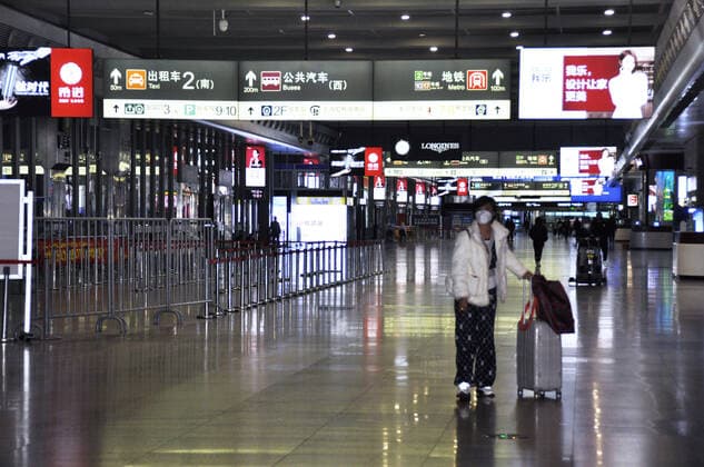 COVID-19 lockdown in Shanghai A railway station is deserted in Shanghai on March 28, 2022, as a COVID-19 lockdown starts in the Chinese city the same day.  A14AA0001273986P