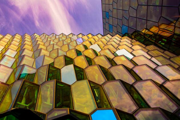 Creative Highlights World Reykjavik, Iceland, July 2019: Architecture close-up and detail of the Glass window design of the Harpa concert hall and conference centre, model released, , property released, , 33176112.jpg, architecture, building, close-up, closeup, concert hall, conference centre, design, detail, facade, futuristic, glass, harpa, harpa architecture, harpa glass, iceland, icelandic, landmark, modern, pattern, reykjavik, structure, window