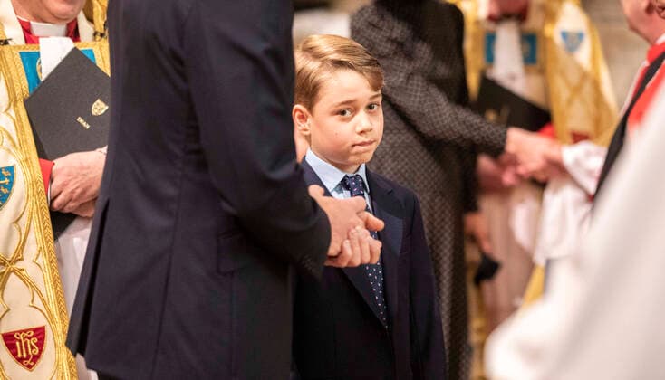 Entertainment Themen der Woche KW13 Entertainment Bilder des Tages . 29 03 2022. London, United Kingdom. Prince William, Kate Middleton, Prince George and Princess Charlotte at the Prince Philip Memorial Service at Westminster Abbey in London.  xi-Imagesx IIM-23254-0200