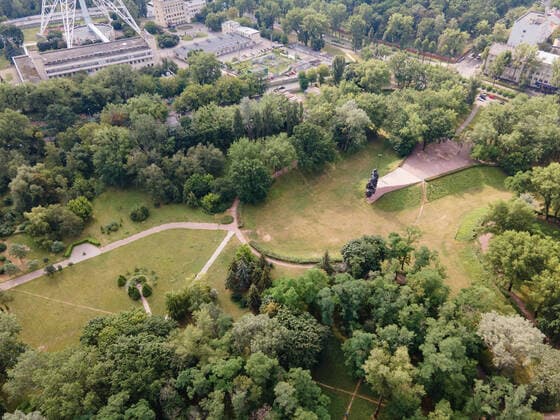 The symbol of the Holocaust - Babi Yar. The place of the murder of Jews during the Second World War. Aerial, model released, , property released, , 33816106.jpg, memory, monument, nostalgia, object, peace, people, place, prisoner, remember, solidarity, sorrow, stone, tragedy, ukraine, violence, war, memorial, memorable, soviet, jewish, holocaust, history, death, europe, babi yar, bronze, victims, symbol, ss troops, soviet union, massacres, shot dead, german, september 1941, historic, jews, kill, executed, kyiv, nazi, killed, ukrainian, victim, wwii, city, green, yar, babi, aerial