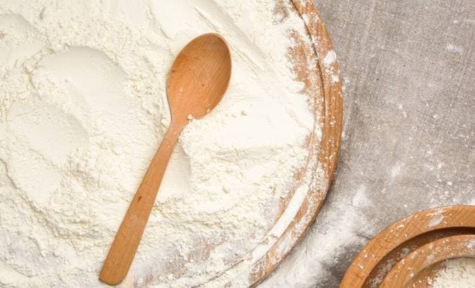white wheat flour in a wooden spoon, top view, close up, model released, , property released, , 35005172.jpg, dough, flour, food, grain, heap, ingredient, kitchen, meal, natural, nature, nutrition, organic, pastry, pile, powder, raw, scoop, spoon, top, uncooked, wheat, white, wood, wooden, nobody, cuisine, background, bakery, baking, bread, brown, cereal, closeup, cook, cooking, dry, napkin