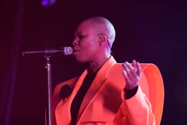 Deborah Anne Dyer alias Skin von der Band Skunk Anansie bei einem Konzert in der Columbiahalle in Berlin, 31. März 2022. Skunk Anansie Konzert Berlin