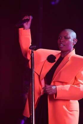 Deborah Anne Dyer alias Skin von der Band Skunk Anansie bei einem Konzert in der Columbiahalle in Berlin, 31. März 2022. Skunk Anansie Konzert Berlin