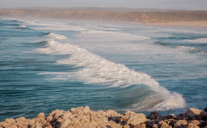 Creative Highlights World Nature Travel Algarve Atlantic Coast Surf landscape at Bordeira Beach on the west coast of Portugal Bordeira Distrikt Faro Portugal