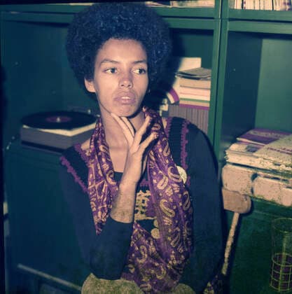 Orte und Ereignisse Ende 70er Anfang 80er Jahre Ruhrgebiet. Besuch Angela Davis ( USA). Porträt. NRW *** Places and events late 70s early 80s Ruhr visit Angela Davis USA portrait NRW