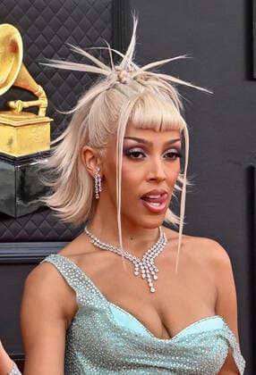 Doja Cat arrives for the 64th annual Grammy Awards at the MGM Grand Garden Arena in Las Vegas, Nevada on Sunday, April 3, 2022.  LAV20220403124 JIMxRUYMEN