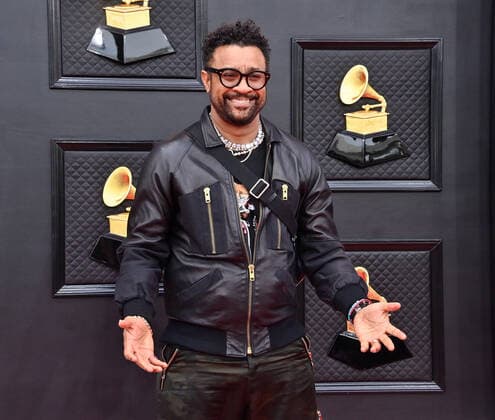 Shaggy arrives for the 64th annual Grammy Awards at the MGM Grand Garden Arena in Las Vegas, Nevada on Sunday, April 3, 2022.  LAV20220403178 JIMxRUYMEN