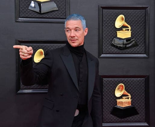 Diplo arrives for the 64th annual Grammy Awards at the MGM Grand Garden Arena in Las Vegas, Nevada on Sunday, April 3, 2022.  LAV20220403676 JIMxRUYMEN