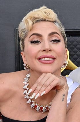 Lady Gaga arrives for the 64th annual Grammy Awards at the MGM Grand Garden Arena in Las Vegas, Nevada on Sunday, April 3, 2022.  LAV20220403792 JIMxRUYMEN