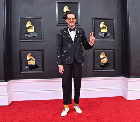 Mayer Hawthorne arrives for the 64th annual Grammy Awards at the MGM Grand Garden Arena in Las Vegas, Nevada on Sunday, April 3, 2022.  LAV20220403359 JIMxRUYMEN