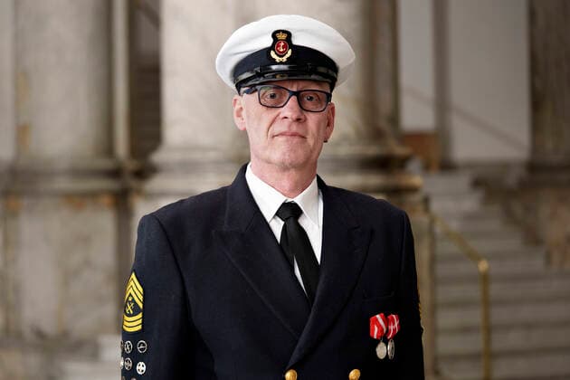 Seniorsergent Jim Skjold Pedersen, Vipperoed . takkede forFortjenstmedaljen ved den Offentlige audiens paa Christiansborg Slot, mandag den 4. april 2022 , Copenhagen Copyright: KeldxNavntoft KeldxNavntoftx COP10552 spdk20220404-145411-L