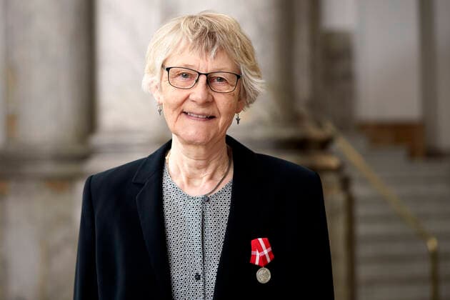 Fhv. oekonomi- og administrativ medarbejder i Sagnlandet Lejre Hanne Lindegaard Belling, Lejre , takkede for Beloenningsmedaljen ved den Offentlige audiens paa Christiansborg Slot, mandag den 4. april 2022 , Copenhagen Copyright: KeldxNavntoft KeldxNavntoftx COP10552 spdk20220404-145421-L