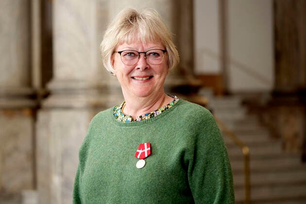 Fhv. erhvervssupporter i Tryg Forsikring, Eva Karina Lykke Porsgaard , Fredericia, takkede for Beloenningsmedaljen ved den Offentlige audiens paa Christiansborg Slot, mandag den 4. april 2022 , Copenhagen Copyright: KeldxNavntoft KeldxNavntoftx COP10552 spdk20220404-145433-L