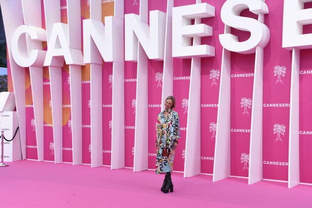 Cannes International Series Festival, Prinzessin Delphine von Belgien auf dem roten Teppich Princesse de Belgique PrÃ