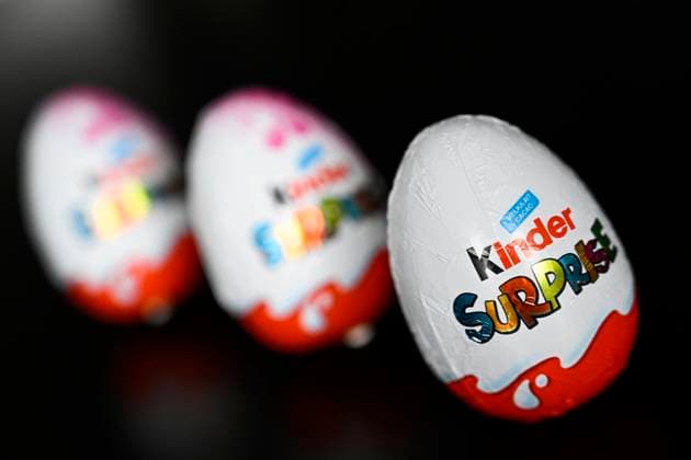 Illustration picture shows the Kinder Surprise chocolate egg, made by Ferrero, Sunday 03 April 2022 in Brussels.  LAURIExDIEFFEMBACQ 31216309