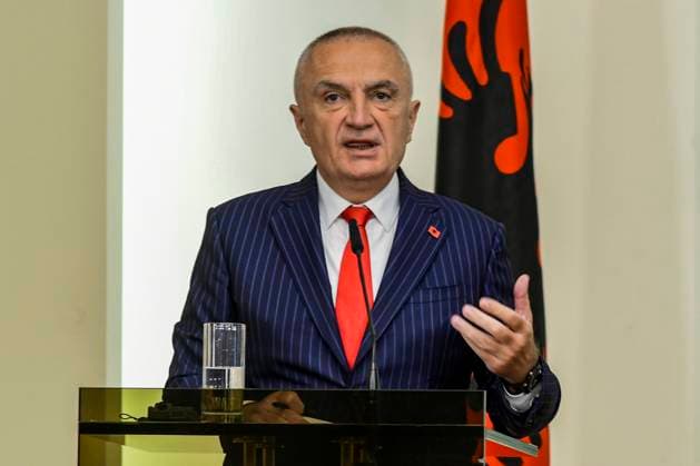 President Of Albania Ilir Meta Is On Official Visit In Bulgaria Albanian President Ilir Meta during joint press conference with Bulgarian President Rumen Radev in Sofia, Bulgaria, 05 April 2022. Albanian President Ilir Meta arrived for a two-day official visit in Bulgaria. Sofia Bulgaria  Copyright: xGeorgixPaleykovx originalFilename: paleykov-notitle220405_npq9a.jpg