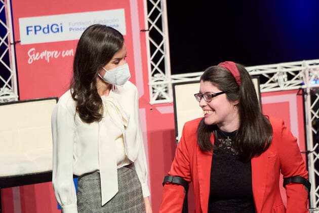 07-04-2022 Millan Queen Letizia attend the announcement of the winner of the Princess of Girona foundation award 2022 in the category social at the Riojaforum in San Millan. No Spain Â  Copyright: xPPEx