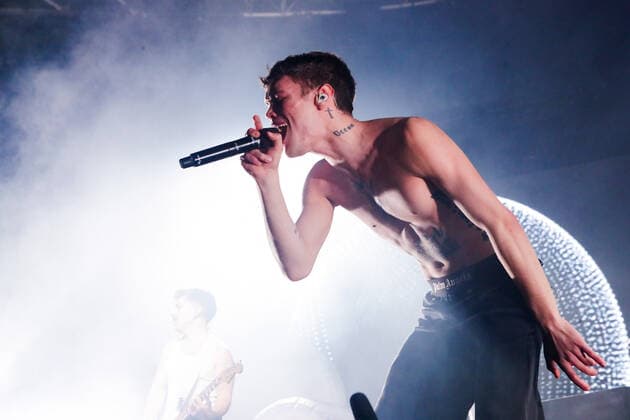 Italian singer and Sanremo 2022 winner Blanco in concert at Fabrique in Milan, Italy, on April 6 2022