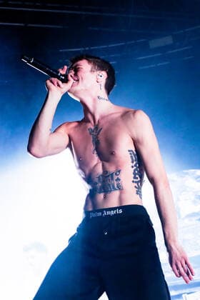 Italian singer and Sanremo 2022 winner Blanco in concert at Fabrique in Milan, Italy, on April 6 2022