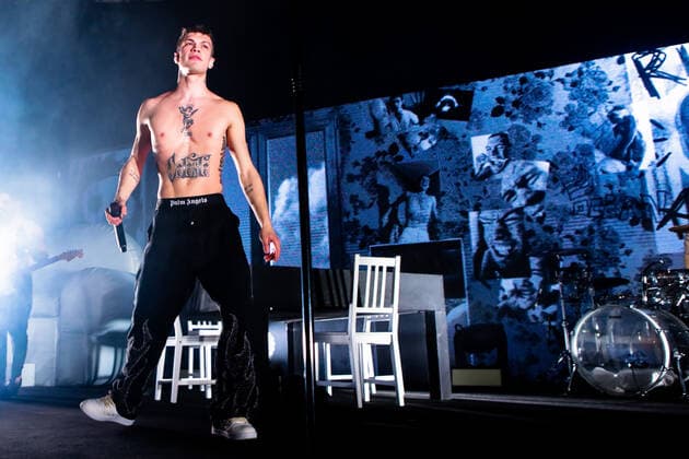Italian singer and Sanremo 2022 winner Blanco in concert at Fabrique in Milan, Italy, on April 6 2022