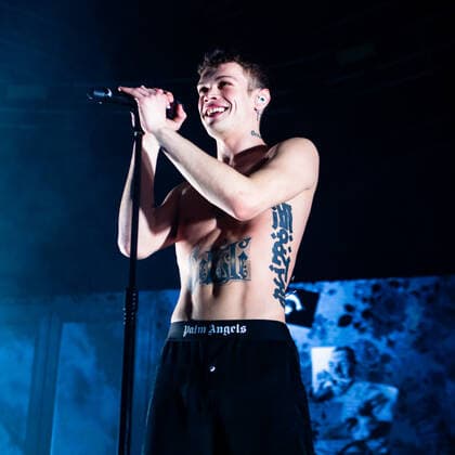 Italian singer and Sanremo 2022 winner Blanco in concert at Fabrique in Milan, Italy, on April 6 2022