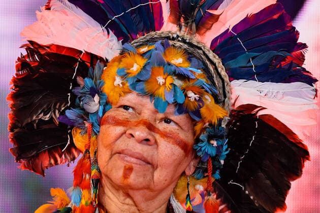 News Themen der Woche KW14 News Bilder des Tages BRASÍLIA, DF - 08.04.2022: 18 ACAMPAMENTO INDÍGENA TERRA LIVRE - This Friday (08) the 18th Indigenous Camp Terra Livre from 04 04 to 04 14 enters its 5th day of the event, where it aims to show the unity of the indigenous peoples of Brazil who fight for the demarcation of their lands by the time frame. Photo of indigenous during ceremony. x2189552x  AntonioxMolina
