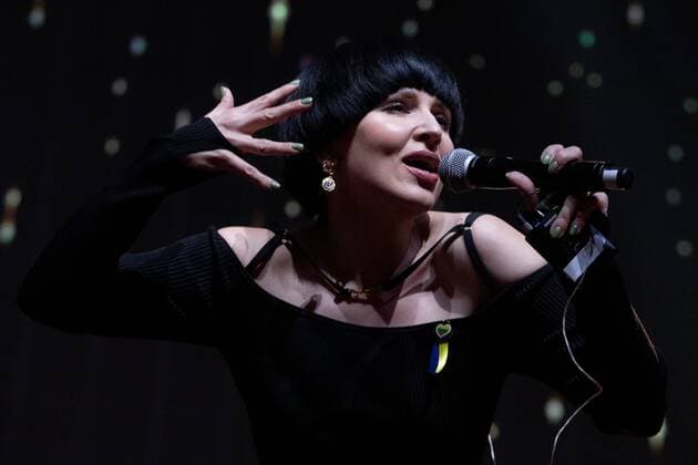 2022-04-09 22:16:41 AMSTERDAM - Singer Monika Liu performs with the song Sentimentai on behalf of Lithuania during Eurovision in Concert in AFAS Live. Several artists will perform during this concert who will participate in the festival in May. ANP PAUL BERGEN netherlands out - belgium out